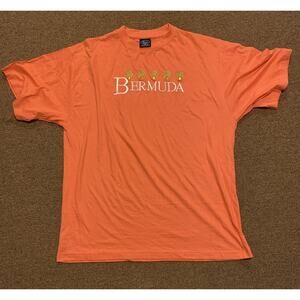 Vintage Davidson’s Of Bermuda Embroidered Tshirt Men’s XXL Beach Bright Orange